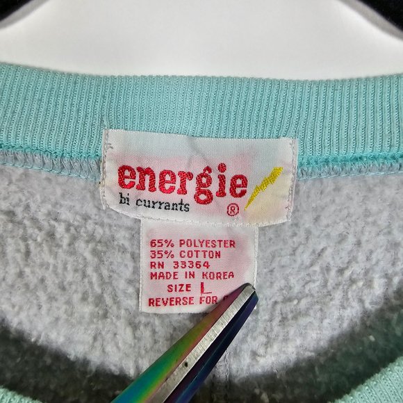 Vintage 80s Energie By Currents Knit Womens Large Long Sleeve Pink Sweatshirt - Picture 6 of 10